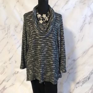 Black & White Turtleneck Sweater